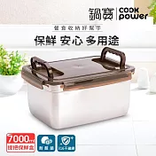 【CookPower 鍋寶】316不鏽鋼提把保鮮盒7000ML(BVS-7011)