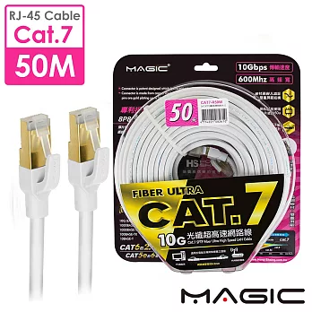MAGIC Cat.7 SFTP圓線 26AWG光纖超高速網路線(專利折不斷接頭)-50M50M