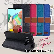 GENTEN for 三星 Samsung Galaxy A71 自在文青風支架皮套黑