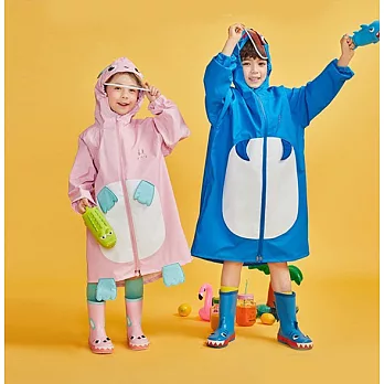 2020沖鋒布加強防護兒童造型雨衣S粉色小兔
