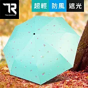 【TDN】鈴蘭花UL超輕易開收降溫三折傘黑膠晴雨傘B7617A蒂芬綠