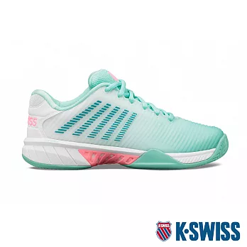 K-SWISS Hypercourt Express 2透氣輕量網球鞋-女 US6 白/綠/粉紅
