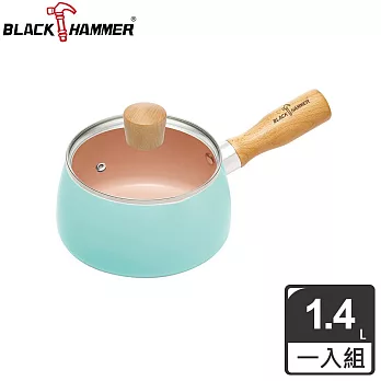 BLACK HAMMER 粉彩陶瓷不沾單柄湯鍋-二色可選- 花漾藍