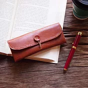 【預購商品】HANDIIN | 日系簡約 手縫皮革筆盒/袋 咖啡色