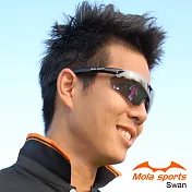 MOLA摩拉運動太陽眼鏡墨鏡超輕男女可戴 UV400 跑步高爾夫自行車- Swan_bl