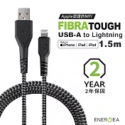 ENERGEA Fibratough iPhone快充MFI認證傳輸線 A to Lightning 1.5M黑色