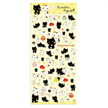 San-X 小襪貓招福貓系列貼紙。黃