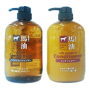 日本馬油洗髮精-600ml+馬油護髮乳-600ml