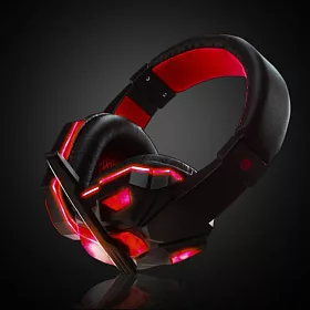 博客來 Lotus 電競耳機耳罩式耳機麥克風電腦手機都適用黑紅