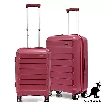 KANGOL - 英國袋鼠20+24吋輕量耐磨可加大PP行李箱 - 多色可選 紅色
