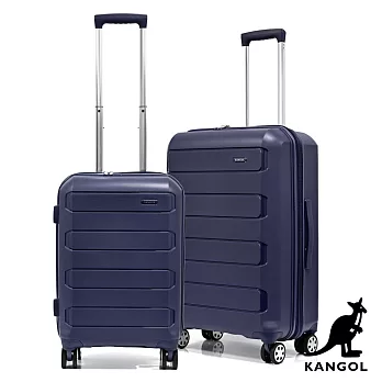 KANGOL - 英國袋鼠20+24吋輕量耐磨可加大PP行李箱 - 多色可選 藏青色