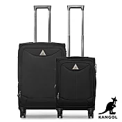 KANGOL - 英國袋鼠世界巡迴20+24吋布面行李箱-共3色黑色