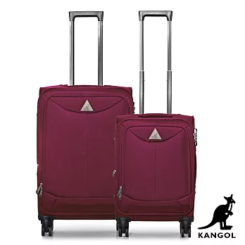 KANGOL - 英國袋鼠世界巡迴24+28吋布面行李箱-共3色紅色