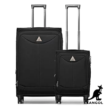 KANGOL - 英國袋鼠世界巡迴20+28吋布面行李箱-共3色黑色