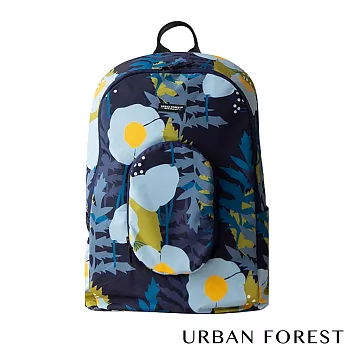 URBAN FOREST都市之森 樹-摺疊後背包/雙肩包 (印花色)  綠絨蒿