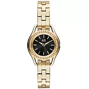A|X Armani Exchange 經典復古貴氣都市晶鑽腕錶-黑X金