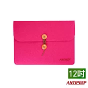 【ANTIPEEP】極簡時尚厚版毛氈平板包/文件包(12吋)-玫紅