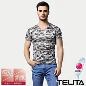 【TELITA】吸汗快乾涼爽迷彩風短袖衣/T恤 XL 灰色
