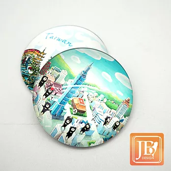 JB Design_就是愛台灣玻璃磁鐵-670_熊黑皮台北