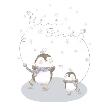 韓國Petit Bird竹纖維嬰幼兒防水保潔床墊—企鵝家族