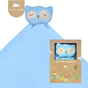 美國 Angel Dear 大頭動物嬰兒毛毯單入禮盒 (藍色貓頭鷹)