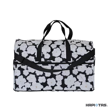 【HAPI+TAS】日本原廠授權 摺疊旅行袋 (大)- 黑色塗鴉花朵