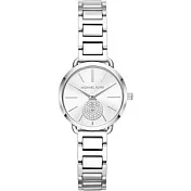 MICHAEL KORS 時尚晶鑽不鏽鋼腕錶-銀色