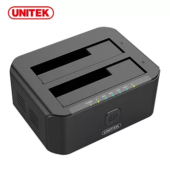 UNITEK 鋁合金USB3.0智慧雙槽硬碟外接盒2.5/3.5吋