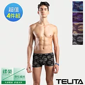 【TELITA】親膚嫘縈英倫風平口褲/四角褲-4件組 L 混搭色