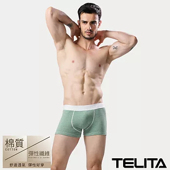 【TELITA】素色彈性運動平口褲/四角褲 M 綠色