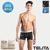 【TELITA】星際閃電彈性平口褲/四角褲-4件組 L 混搭款