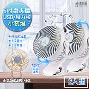 【勳風】充電式行動風扇/夾扇/DC扇(HF-B086U)鋰電/快充/長效(2入組)