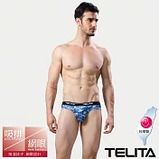 【TELITA】吸濕排汗迷彩運動三角褲M藍色