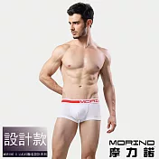 【MORINO摩力諾】時尚運動平口褲/四角褲 M 白色