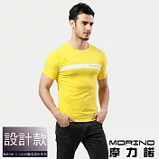 【MORINO摩力諾】時尚型男短袖衫/短袖上衣/T恤 M 黃色
