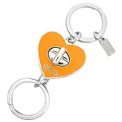 COACH 愛心旋釦鑰匙圈/吊飾-橙