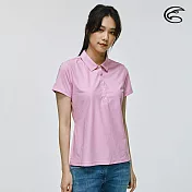 ADISI 女抑菌抗UV本布領POLO衫AL2011020 (M-2XL) (柔軟彈性、吸濕排汗、抗UV)XL雙色粉紫