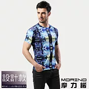 【MORINO摩力諾】速乾涼爽時尚短袖衫/T恤 L 藍色