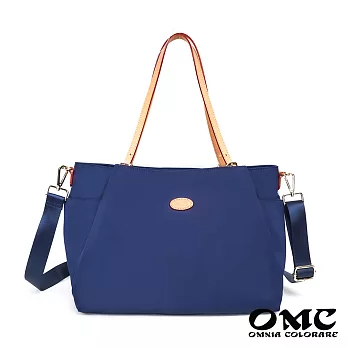 【OMC】大容量側肩背斜背兩用托特包(5色) 藍色