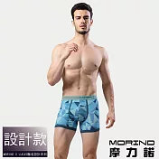 【MORINO摩力諾】幾何迷彩時尚平口褲/四角褲 M 藍色