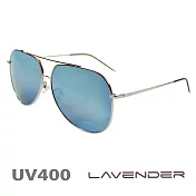 Lavender 偏光片太陽眼鏡 飛官款時尚鏡腳 天空藍水銀片 8074 C4