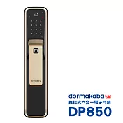dormakaba 一鍵推拉式密碼/指紋/卡片/鑰匙/藍芽/遠端密碼智慧電子門鎖(DP850)(附基本安裝)金色