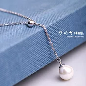 【Sayaka紗彌佳】925純銀垂墜水滴珍珠項鍊  -白金色