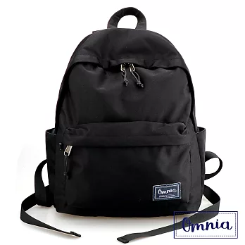 【OMNIA】日系馬卡龍休閒尼龍筆電後背包(11色) 黑色