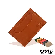 【OMC】歐洲植鞣牛皮橫式卡片夾悠遊卡夾(6色)粉色