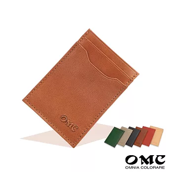 【OMC】義大利植鞣牛皮直式卡片夾悠遊卡夾(6色)原皮色