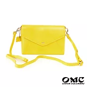 【OMC】時尚名模信封式兩用牛皮側背包(黃色)