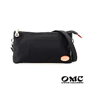【OMC】輕便防潑水尼龍貼身手拿包斜背包(9色) 黑色
