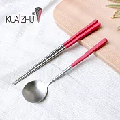 【KUAI ZHU】台箸不銹鋼餐具組-小籠包系列1組 茜紅