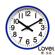 Lovel 16cm簡約數字靜音時鐘/桌鐘-經典藍